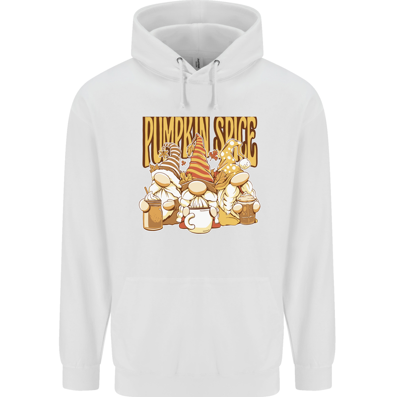 Pumpkin Spice Gnomes Halloween Mens 80% Cotton Hoodie White