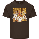 Pumpkin Spice Gnomes Halloween Mens Cotton T-Shirt Tee Top Dark Chocolate