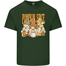 Pumpkin Spice Gnomes Halloween Mens Cotton T-Shirt Tee Top Forest Green