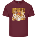 Pumpkin Spice Gnomes Halloween Mens Cotton T-Shirt Tee Top Maroon
