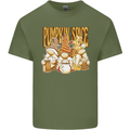 Pumpkin Spice Gnomes Halloween Mens Cotton T-Shirt Tee Top Military Green