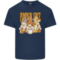 Pumpkin Spice Gnomes Halloween Mens Cotton T-Shirt Tee Top Navy Blue