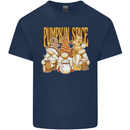 Pumpkin Spice Gnomes Halloween Mens Cotton T-Shirt Tee Top Navy Blue