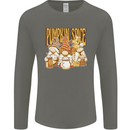 Pumpkin Spice Gnomes Halloween Mens Long Sleeve T-Shirt Charcoal