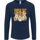 Pumpkin Spice Gnomes Halloween Mens Long Sleeve T-Shirt Navy Blue