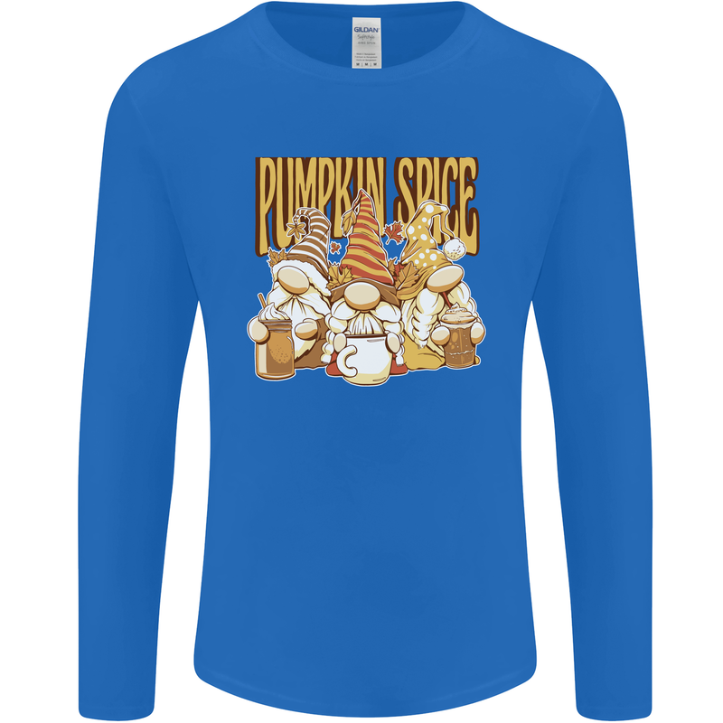 Pumpkin Spice Gnomes Halloween Mens Long Sleeve T-Shirt Royal Blue