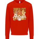 Pumpkin Spice Gnomes Halloween Mens Sweatshirt Jumper Bright Red