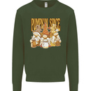 Pumpkin Spice Gnomes Halloween Mens Sweatshirt Jumper Forest Green
