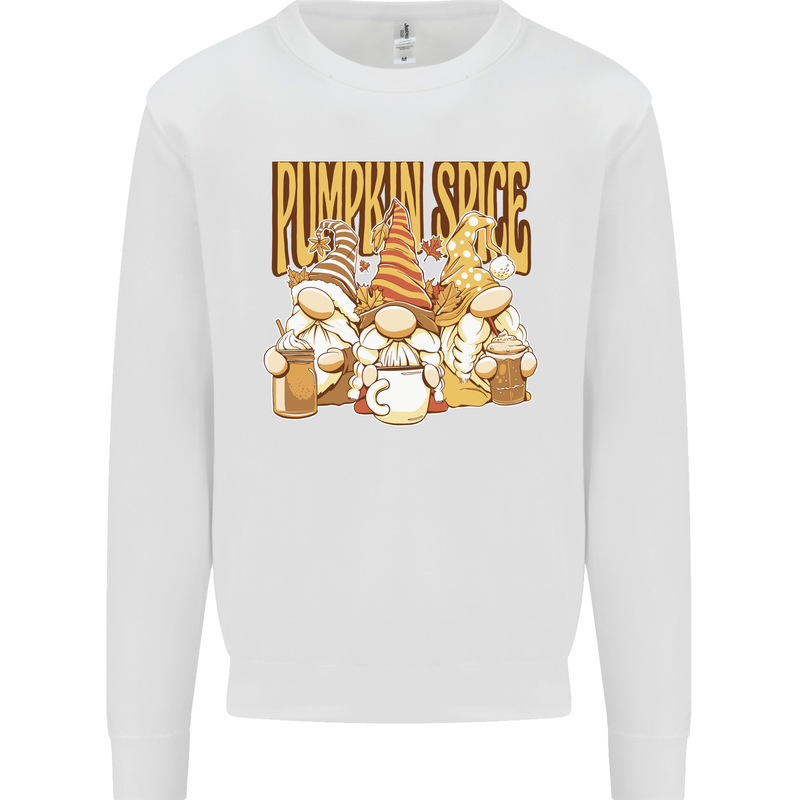 Pumpkin Spice Gnomes Halloween Mens Sweatshirt Jumper White
