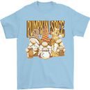 Pumpkin Spice Gnomes Halloween Mens T-Shirt 100% Cotton Light Blue