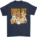 Pumpkin Spice Gnomes Halloween Mens T-Shirt 100% Cotton Navy Blue