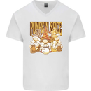 Pumpkin Spice Gnomes Halloween Mens V-Neck Cotton T-Shirt White