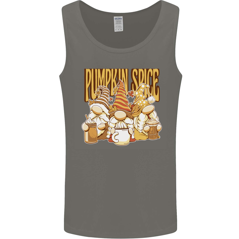Pumpkin Spice Gnomes Halloween Mens Vest Tank Top Charcoal