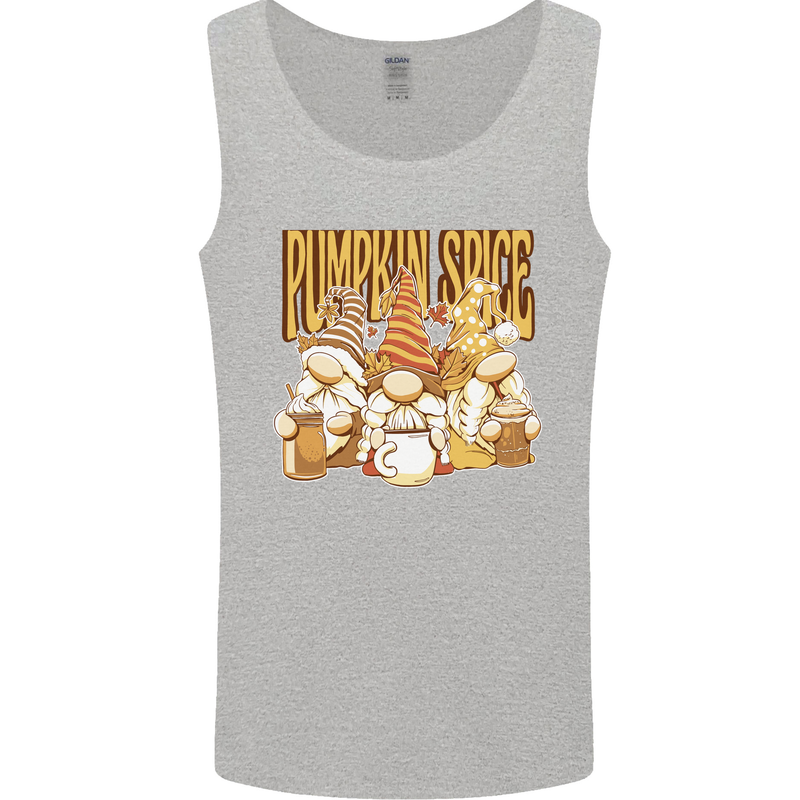 Pumpkin Spice Gnomes Halloween Mens Vest Tank Top Sports Grey