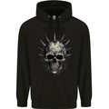 Punk Rock Skull Mens 80% Cotton Hoodie Black