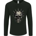 Punk Rock Skull Mens Long Sleeve T-Shirt Black