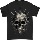 Punk Rock Skull Mens T-Shirt 100% Cotton BLACK