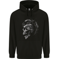 Punk Rock Skull With Tattoos Skull Music Mens 80% Cotton Hoodie Black