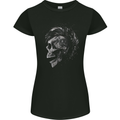 Punk Rock Skull With Tattoos Skull Music Womens Petite Cut T-Shirt Black