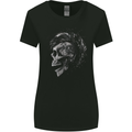 Punk Rock Skull With Tattoos Skull Music Womens Wider Cut T-Shirt Black