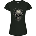 Punk Rock Skull Womens Petite Cut T-Shirt Black