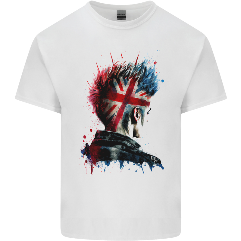 Punk Rock Union Jack Head Music British Skinhead Mens Cotton T-Shirt Tee Top White