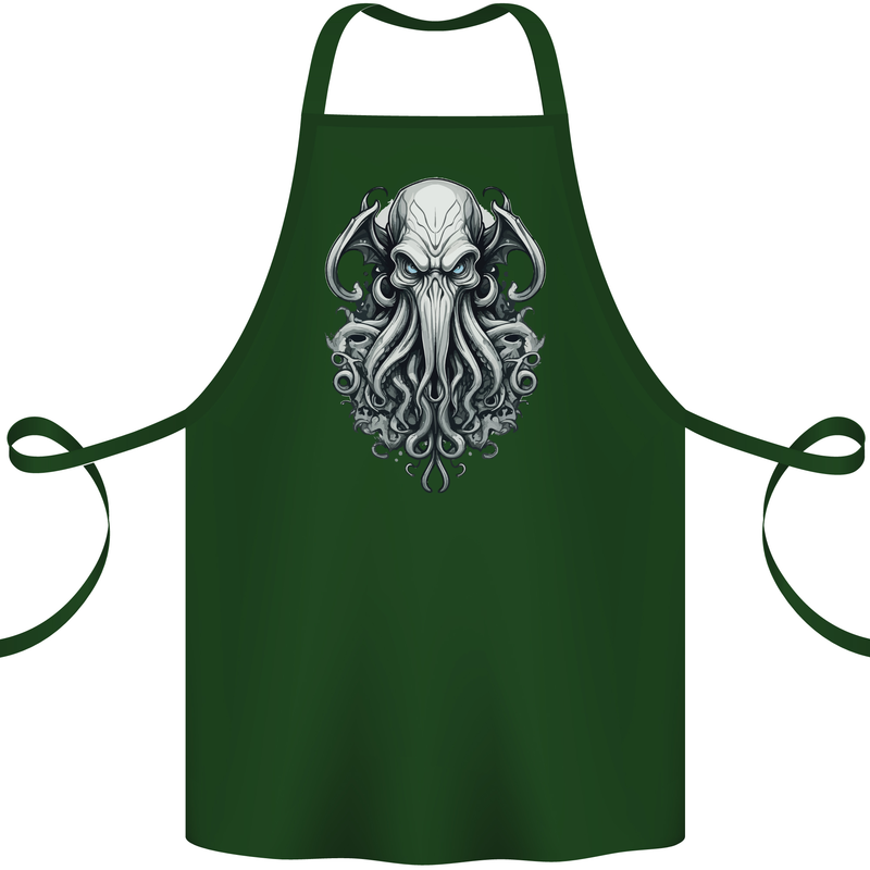 Pure Cthulhu Kraken Mythical Creature Cotton Apron 100% Organic Forest Green