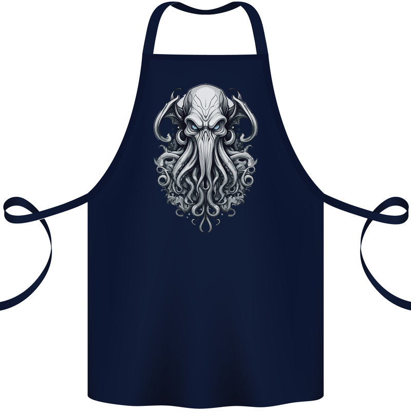Pure Cthulhu Kraken Mythical Creature Cotton Apron 100% Organic Navy Blue