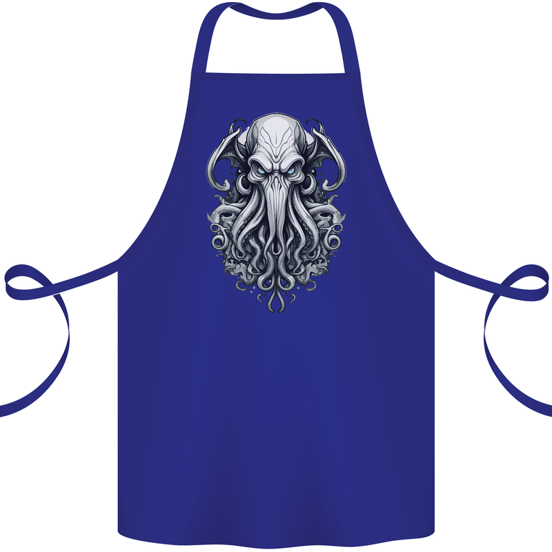 Pure Cthulhu Kraken Mythical Creature Cotton Apron 100% Organic Royal Blue