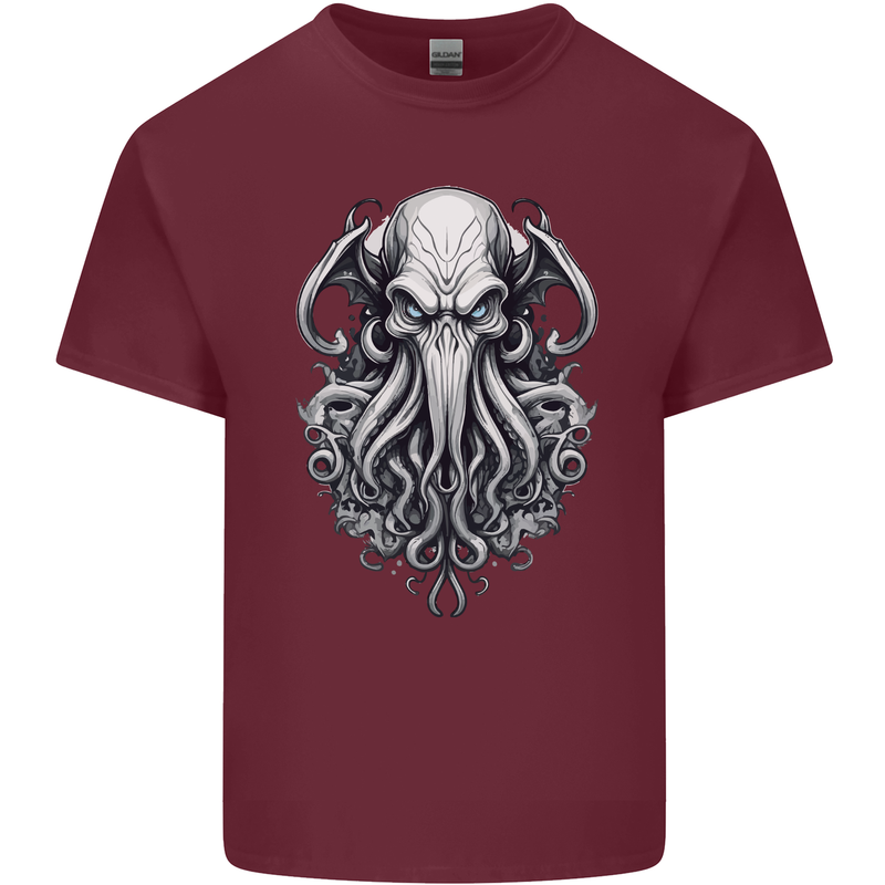 Pure Cthulhu Kraken Mythical Creature Mens Cotton T-Shirt Tee Top Maroon
