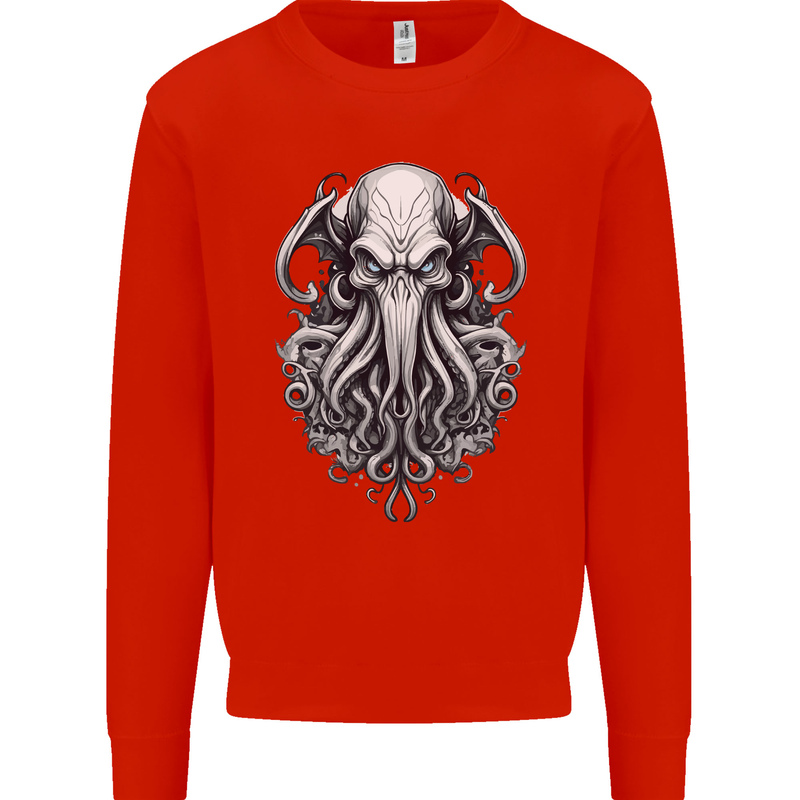 Pure Cthulhu Kraken Mythical Creature Mens Sweatshirt Jumper Bright Red