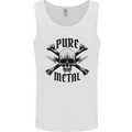 Pure Metal Skull Music Guitar Heavy Metal Mens Vest Tank Top White
