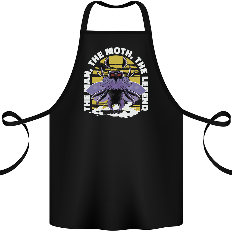 Purple Mothman Cotton Apron 100% Organic Black