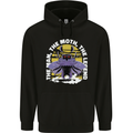 Purple Mothman Mens 80% Cotton Hoodie Black