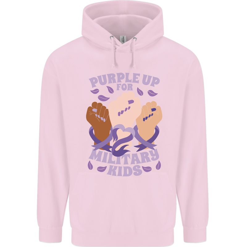 Purple Up for Military Kids Army Brats Childrens Kids Hoodie Light Pink