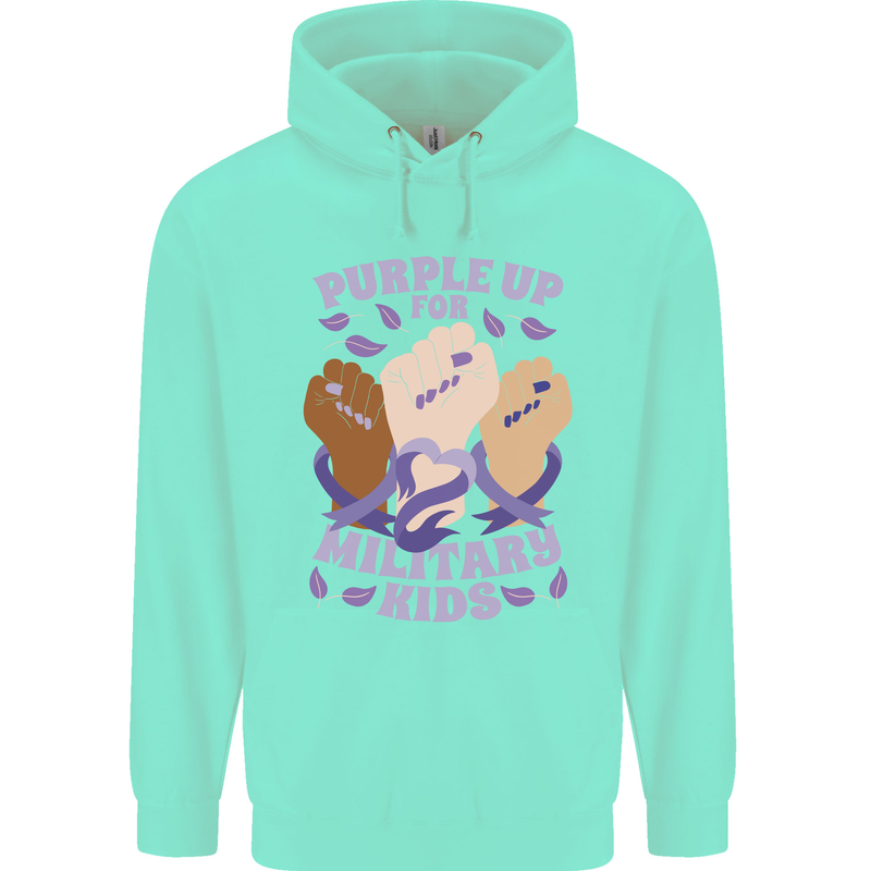 Purple Up for Military Kids Army Brats Childrens Kids Hoodie Peppermint
