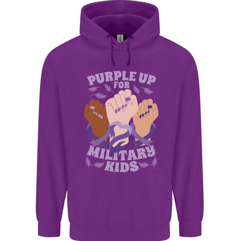 Purple Up for Military Kids Army Brats Childrens Kids Hoodie Purple