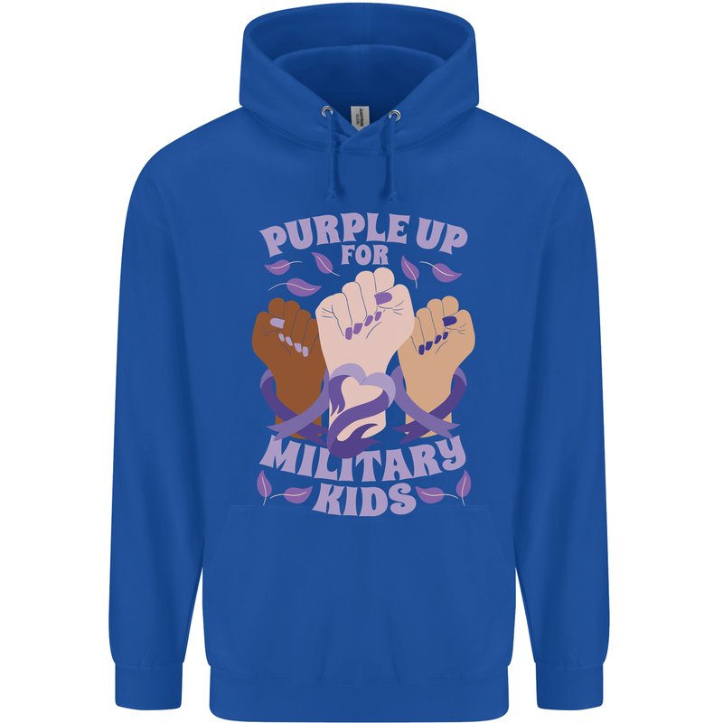 Purple Up for Military Kids Army Brats Childrens Kids Hoodie Royal Blue