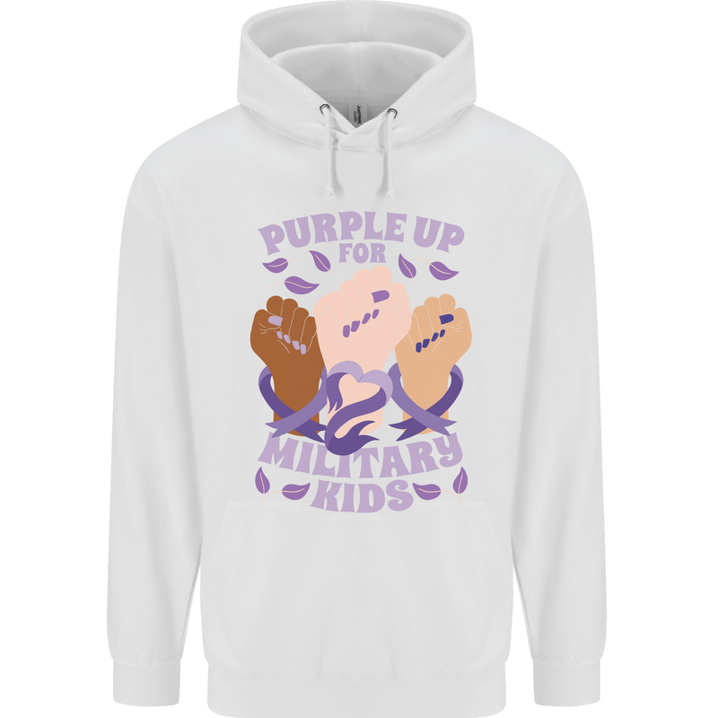 Purple Up for Military Kids Army Brats Childrens Kids Hoodie White