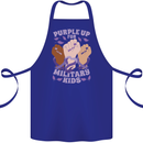 Purple Up for Military Kids Army Brats Cotton Apron 100% Organic Royal Blue