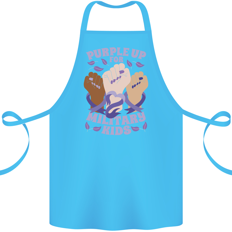 Purple Up for Military Kids Army Brats Cotton Apron 100% Organic Turquoise