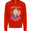 Purple Up for Military Kids Army Brats Kids Sweatshirt Jumper Bright Red