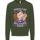 Purple Up for Military Kids Army Brats Kids Sweatshirt Jumper Forest Green