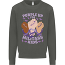 Purple Up for Military Kids Army Brats Kids Sweatshirt Jumper Storm Grey