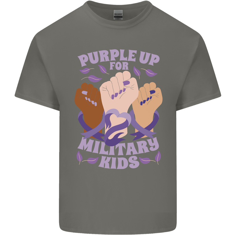 Purple Up for Military Kids Army Brats Kids T-Shirt Childrens Charcoal
