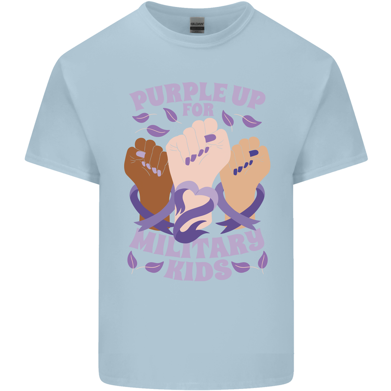 Purple Up for Military Kids Army Brats Kids T-Shirt Childrens Light Blue