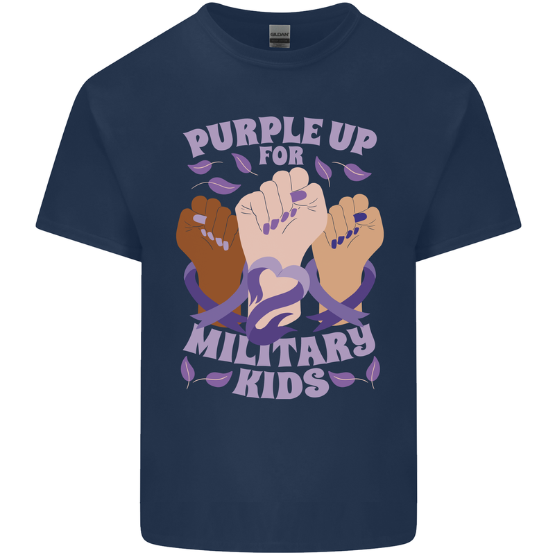 Purple Up for Military Kids Army Brats Kids T-Shirt Childrens Navy Blue