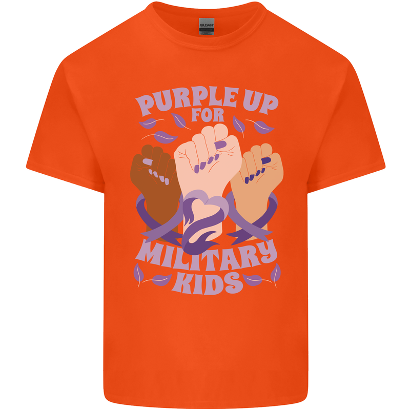 Purple Up for Military Kids Army Brats Kids T-Shirt Childrens Orange