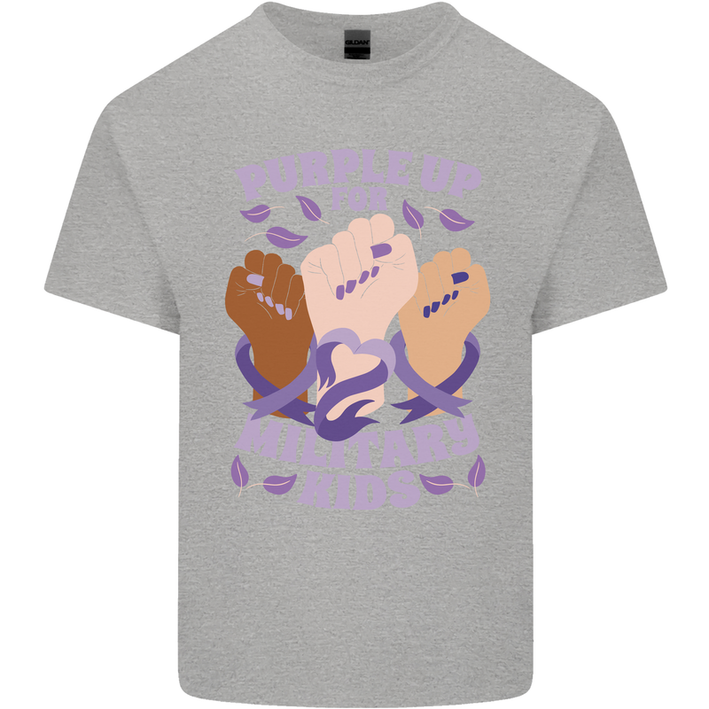 Purple Up for Military Kids Army Brats Kids T-Shirt Childrens Sports Grey