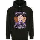 Purple Up for Military Kids Army Brats Mens 80% Cotton Hoodie Black